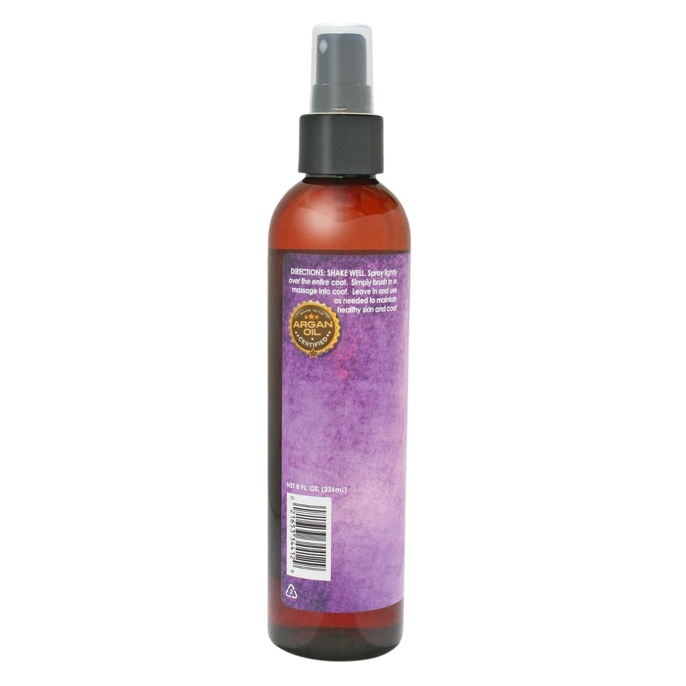 Bio-Groom Indulge Argan Oil conditioner showing deshedding support for dogs