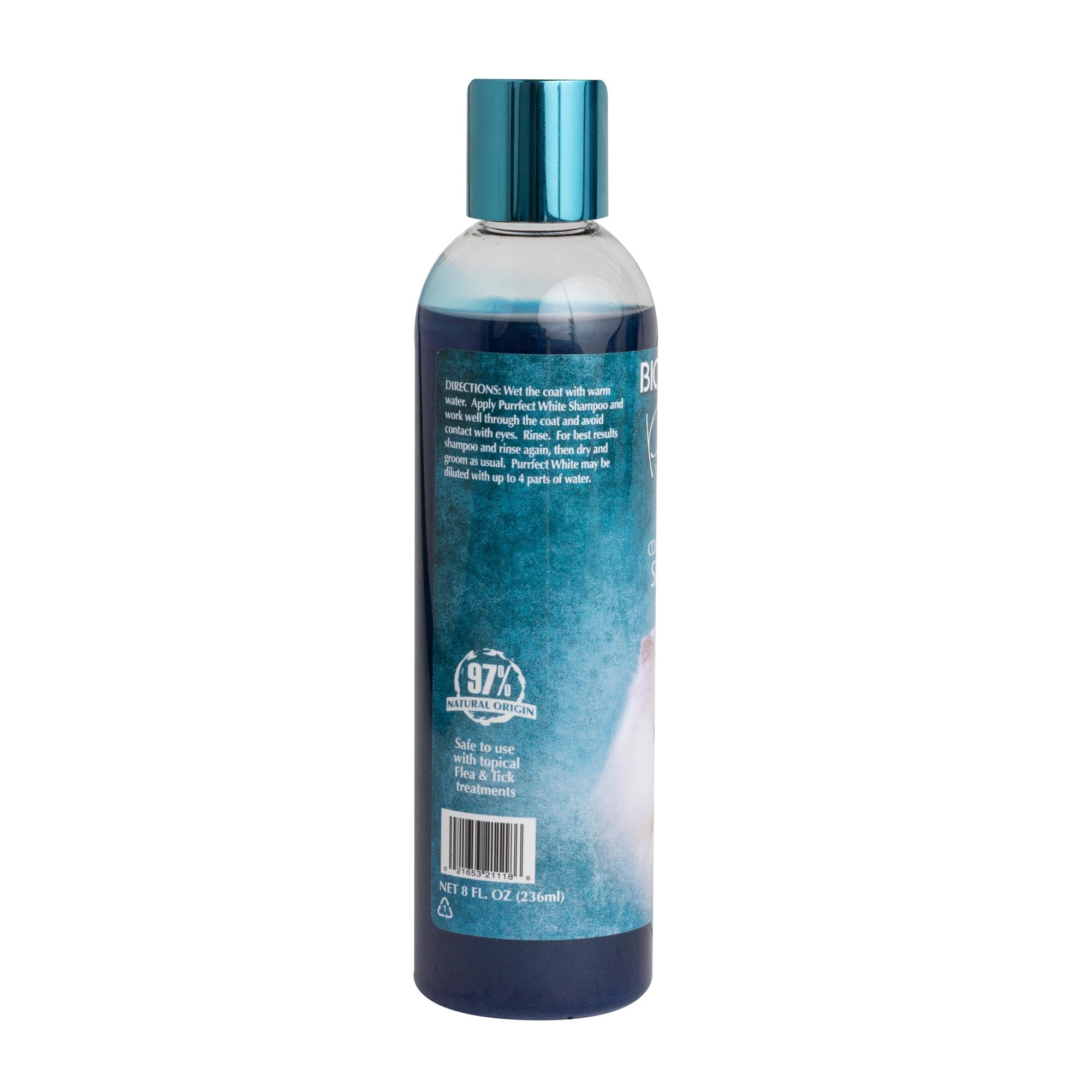 Bio-groom Purrfect White Shampoo coat-brightening action enhances light-colored coats