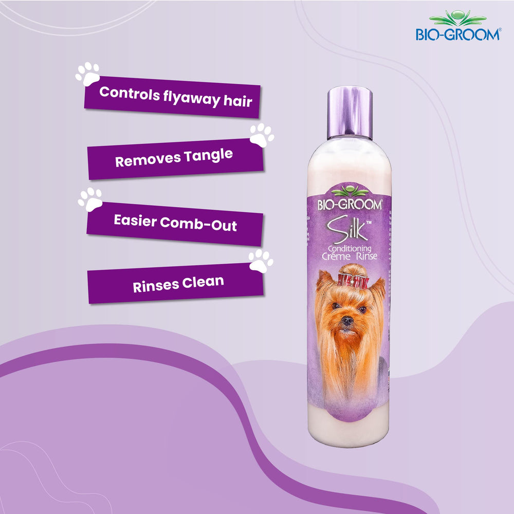Bio-Groom Silk Creme Rinse used in puppy care routines after baths