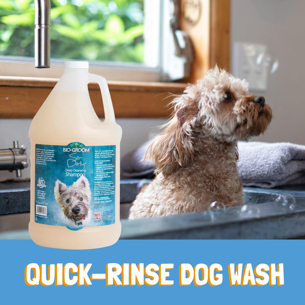 Bio-Groom So-Dirty Dog Shampoo dye-free formula for gentle pet care