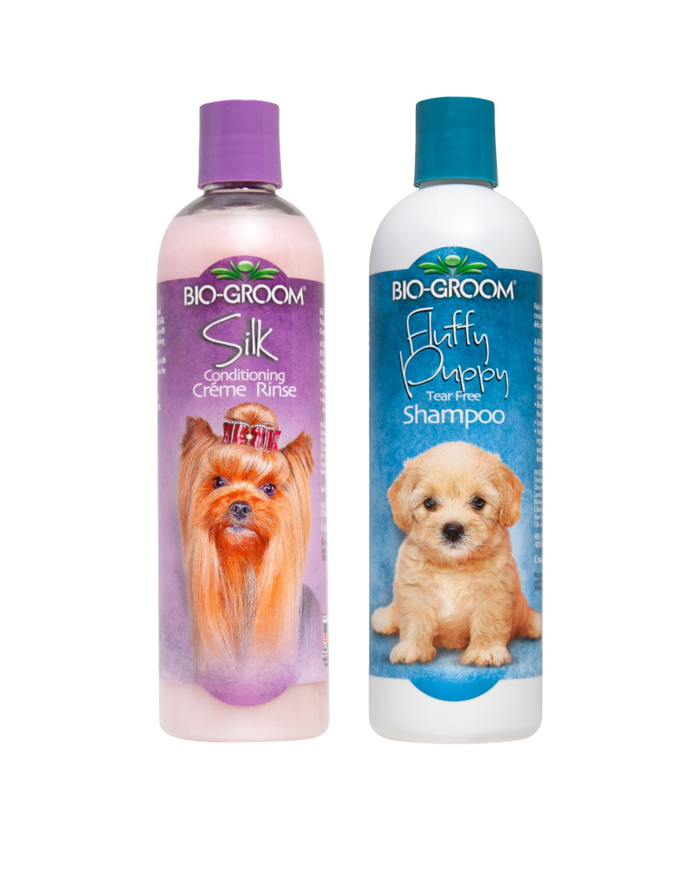 Bio-Groom tearless shampoo bottle pour for a tear-free, gentle bath.
