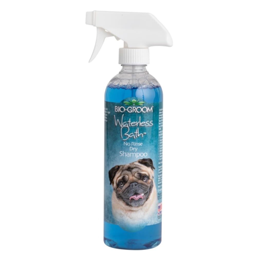 Bio-Groom Waterless Dog Shampoo bottle for quick no-rinse baths.