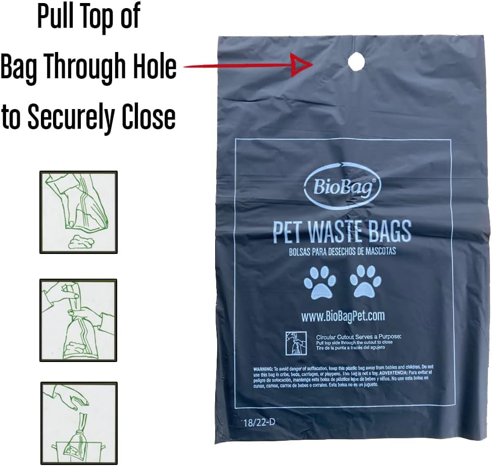 Biobag Bag opened to show leak-proof durability for tidy pickup.