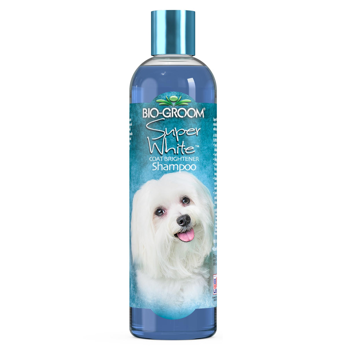 Bio-Groom Super Whitening Dog Shampoo bottle with rich lather for brighter coats