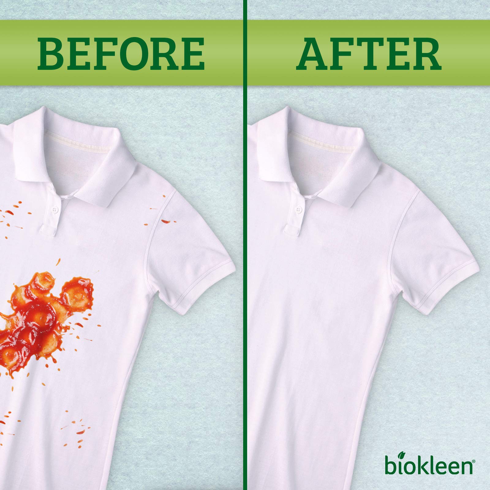 Biokleen Bac-Out Stain and Odor Remover depicted on shelf highlights eco-friendly formula.