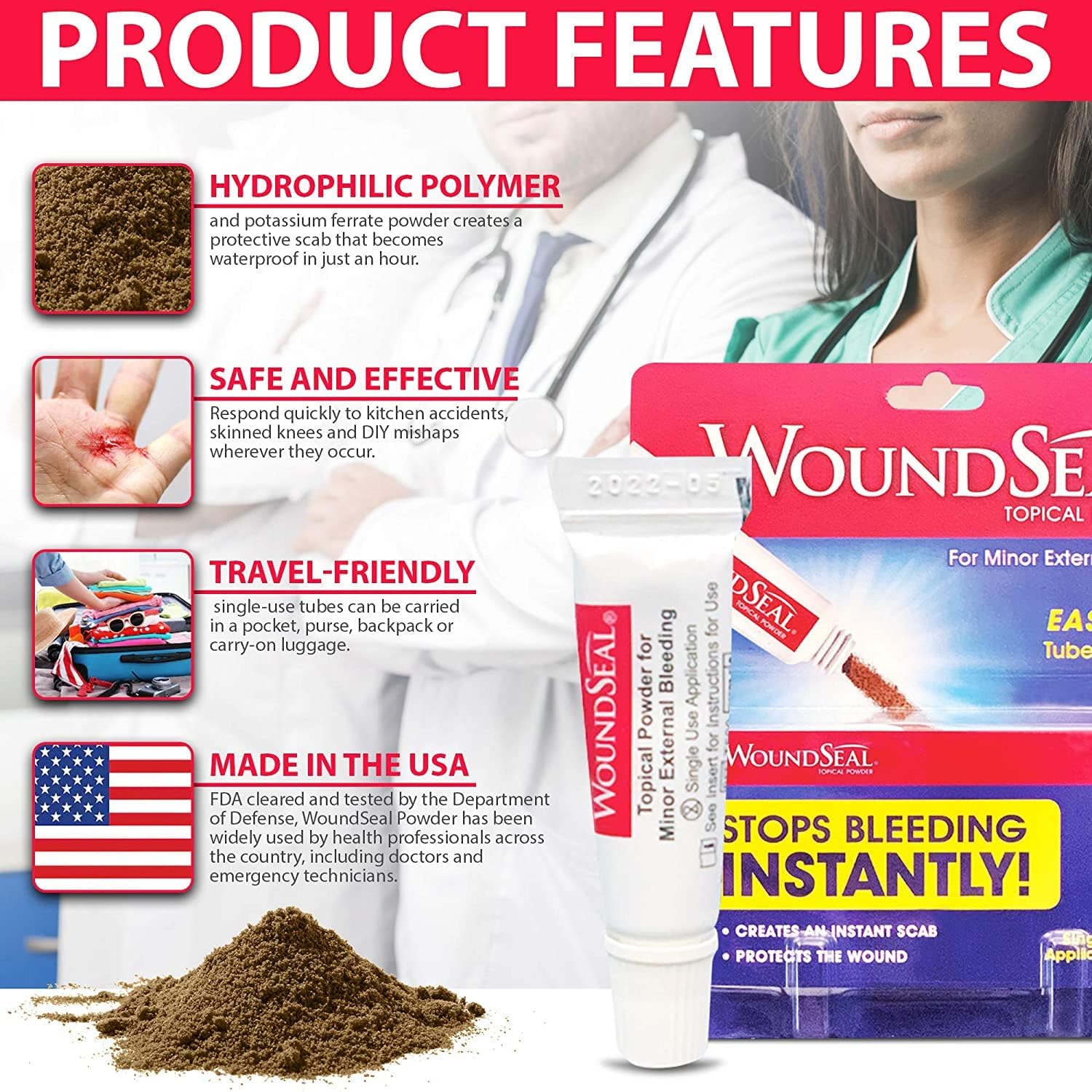 Biolife WoundSeal activates with surface moisture for easy application.
