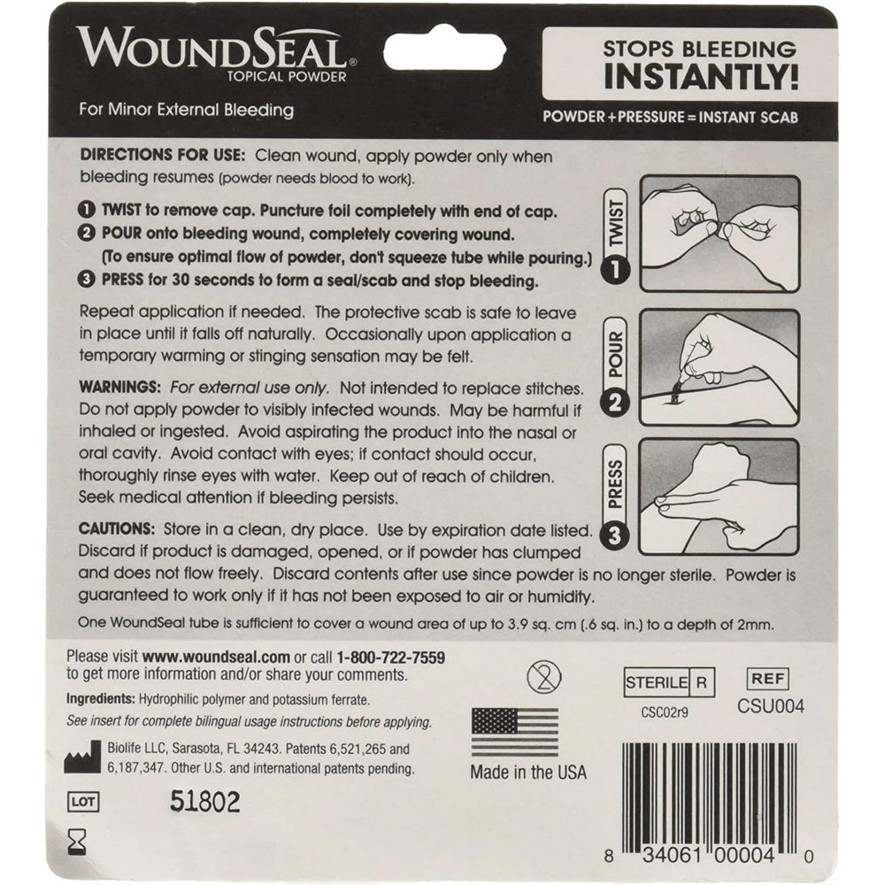 Biolife WoundSeal suitable for all ages in everyday care.
