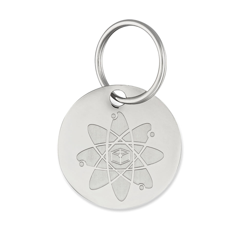 BIOPOWER PET Shield tag full view demonstrates durable, toxin-free flea protection pendant.