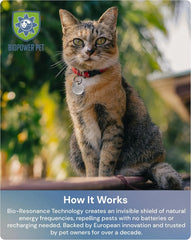 BIOPOWER PET Shield tag with waterproof design ready for all-weather use.