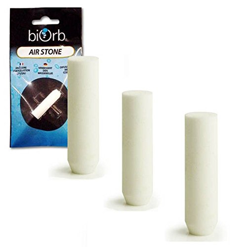 biOrb Air Stone Replacement three-pack showing uniform bubbles for steady oxygen distribution