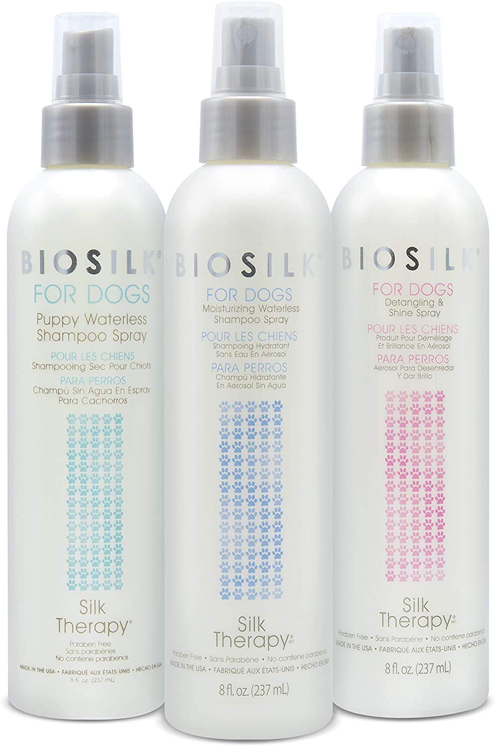 BioSilk for Dogs 2-pack display — convenient grooming value.