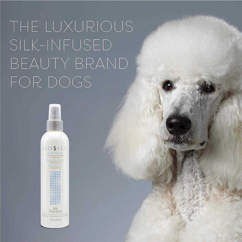 BioSilk for Dogs sulfate-free, paraben-free formula label — gentle care.