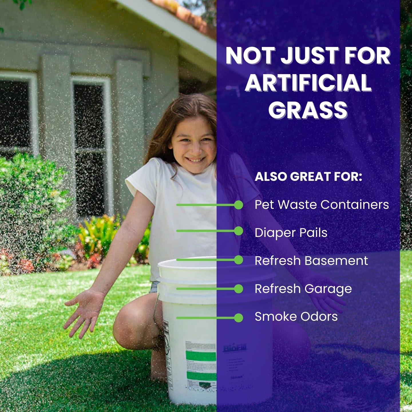 BioTurf works with liquid enzymes for a complete odor management routine.