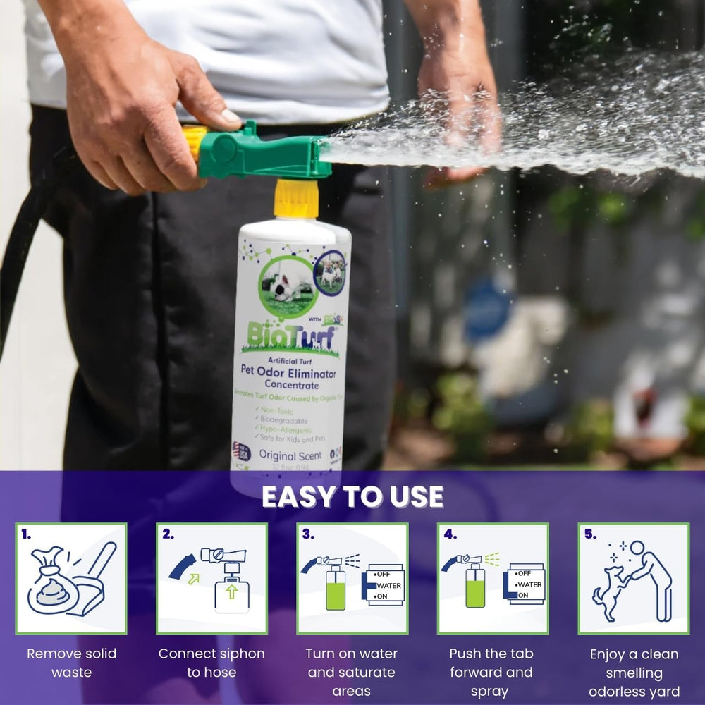 BioTurf safe around kids pets demonstrates family friendly odor management outdoors.