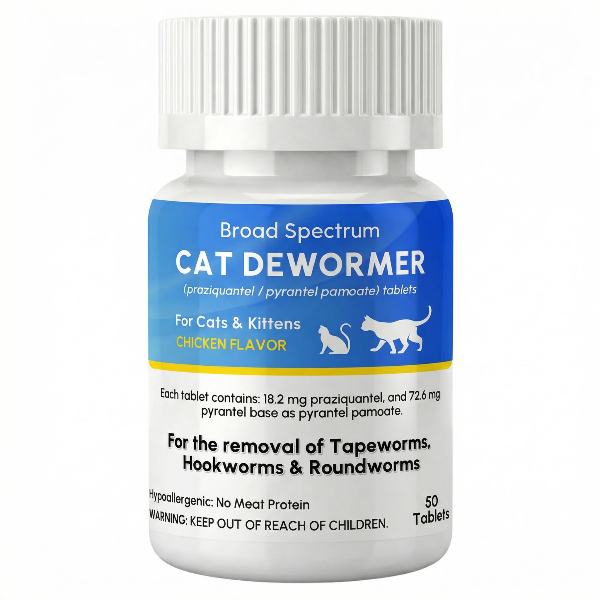 Bipinelyt dewormer bottle front view for cats with easy dosing.