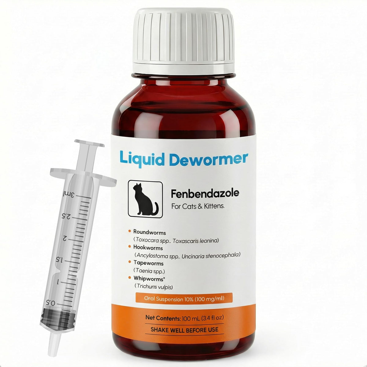 Bipinelyt dewormer liquid bottle for at-home worm treatment