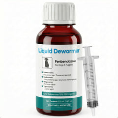 Bipinelyt liquid fenbendazole 100ml bottle ready for easy deworming with food.
