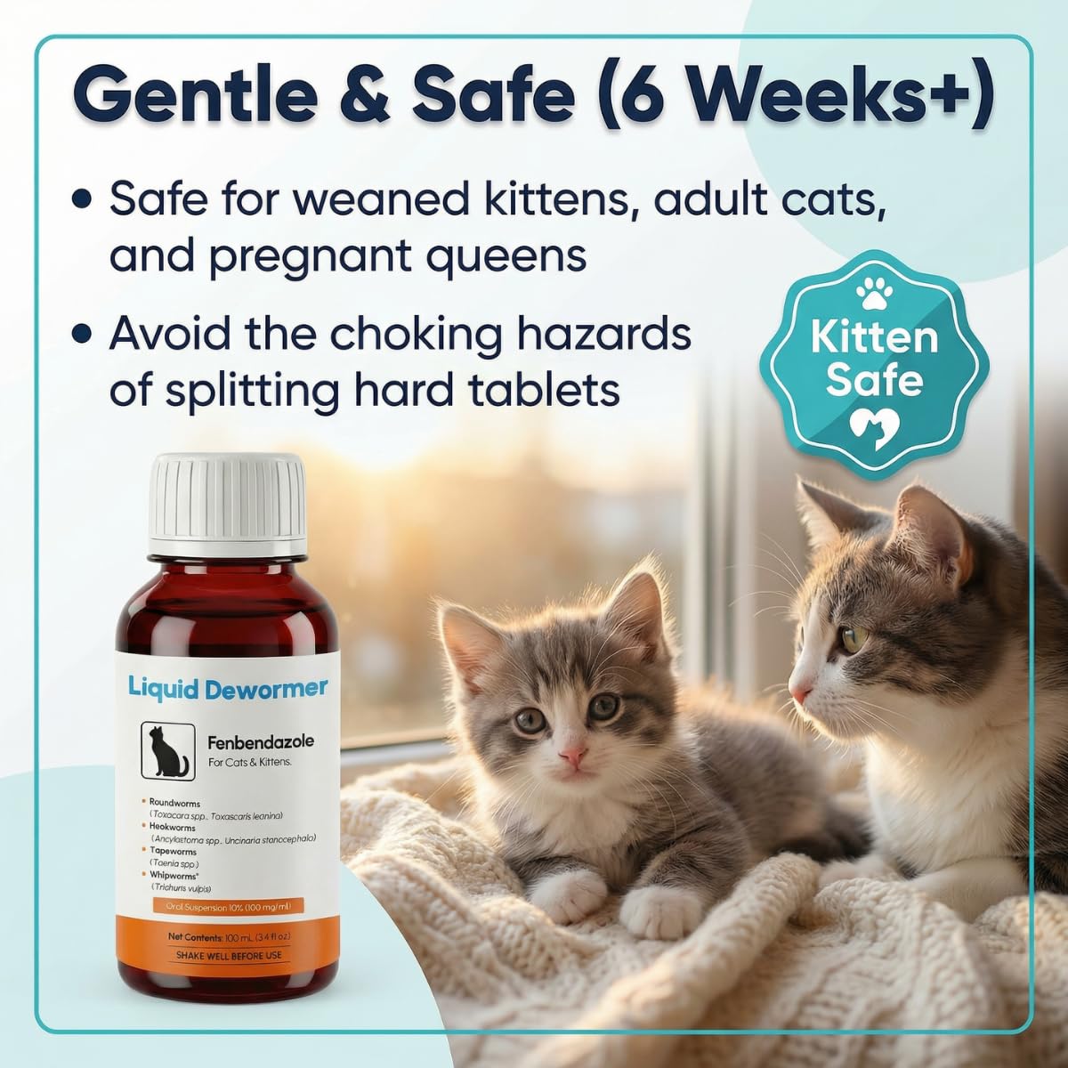 Bipinelyt liquid mixed into wet food for easy dosing