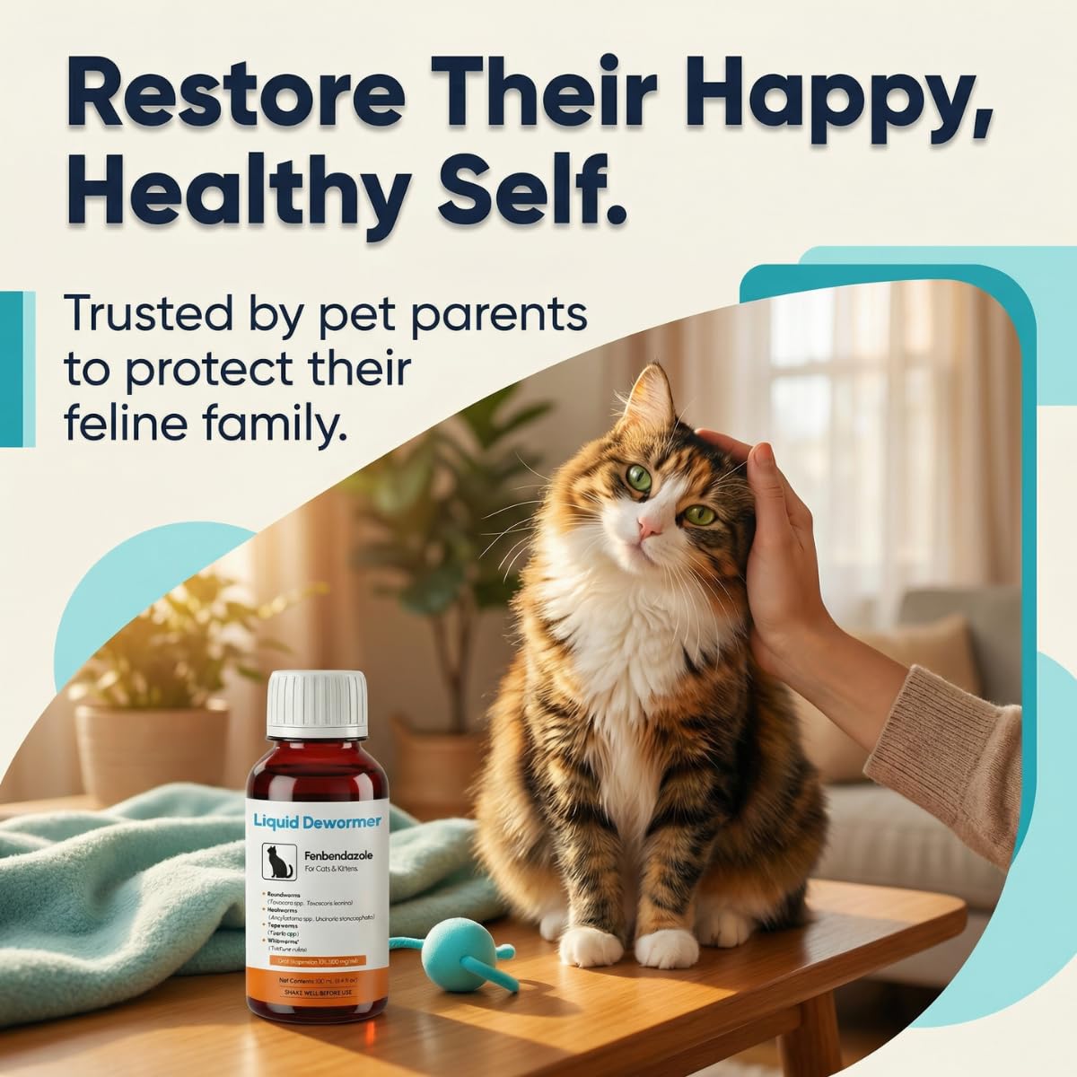 Bipinelyt unflavored liquid dewormer easy to administer