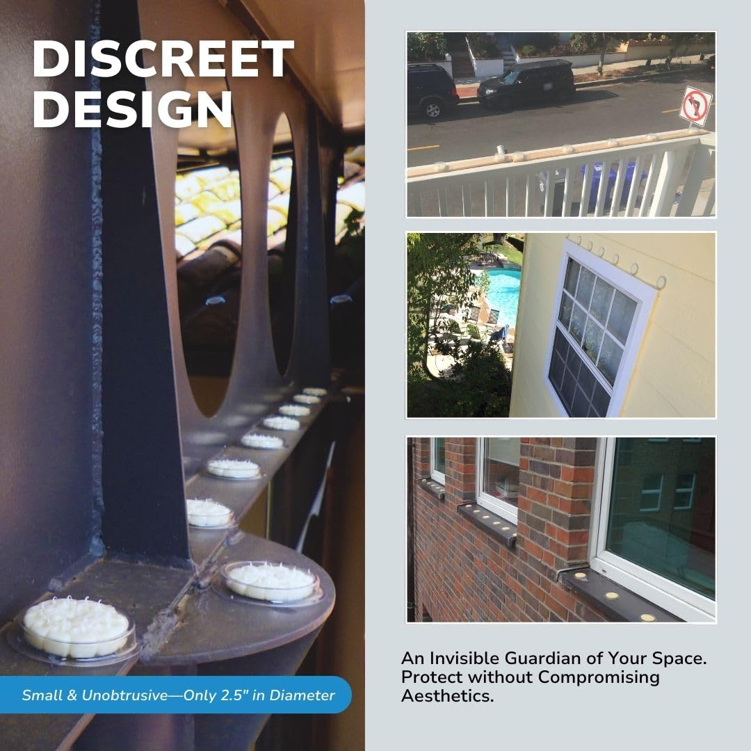 Sign edge installation with silicone dab illustrates quick setup.