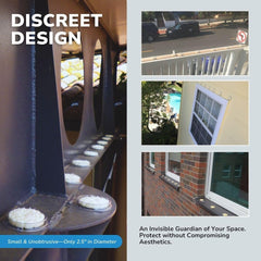 Sign edge installation with silicone dab illustrates quick setup.