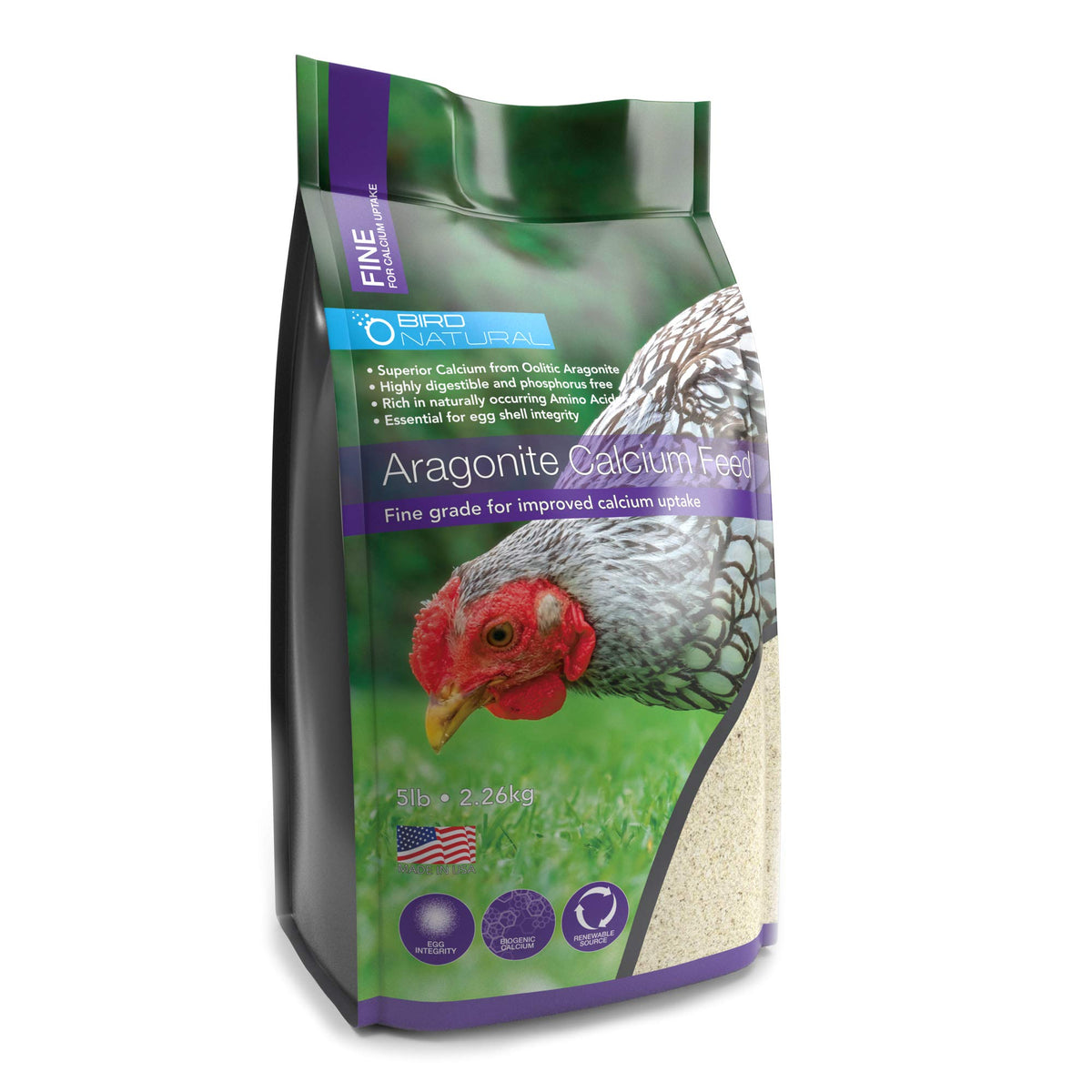 Bird Natural Aragonite Chicken Calcium Feed Fine powder supports eggshell strength and gizzard health