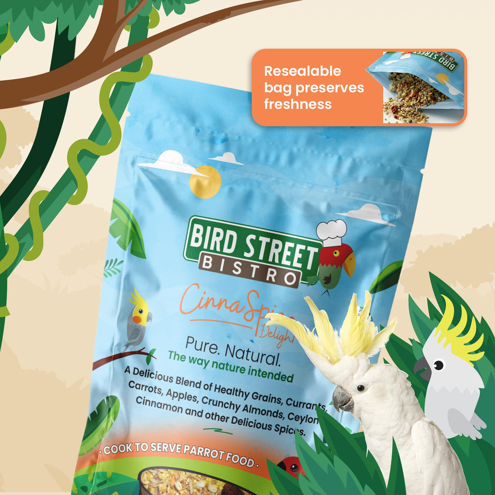 Bird Street Bistro CinnaSpice USA-made label indicating quality standards.
