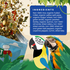 Bird Street Bistro natural-grains parrot food delivers wholesome ingredients for daily meals.