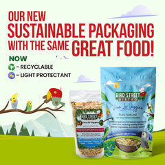 Bird Street Bistro Viva La Veggies flavor promotes veggie-rich parrot meals.