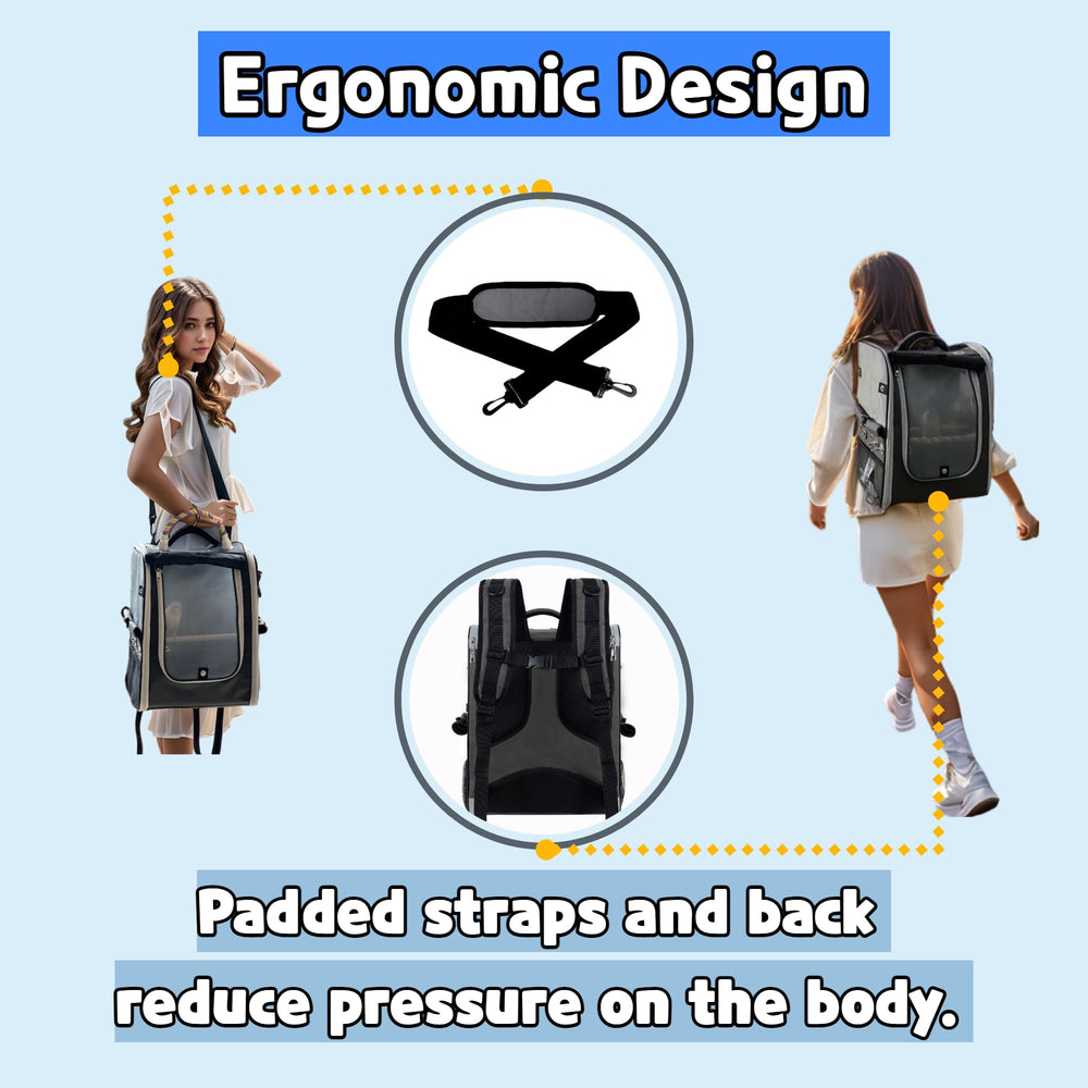 Birds Day carrier provides three-sided mesh ventilation to keep air flowing.