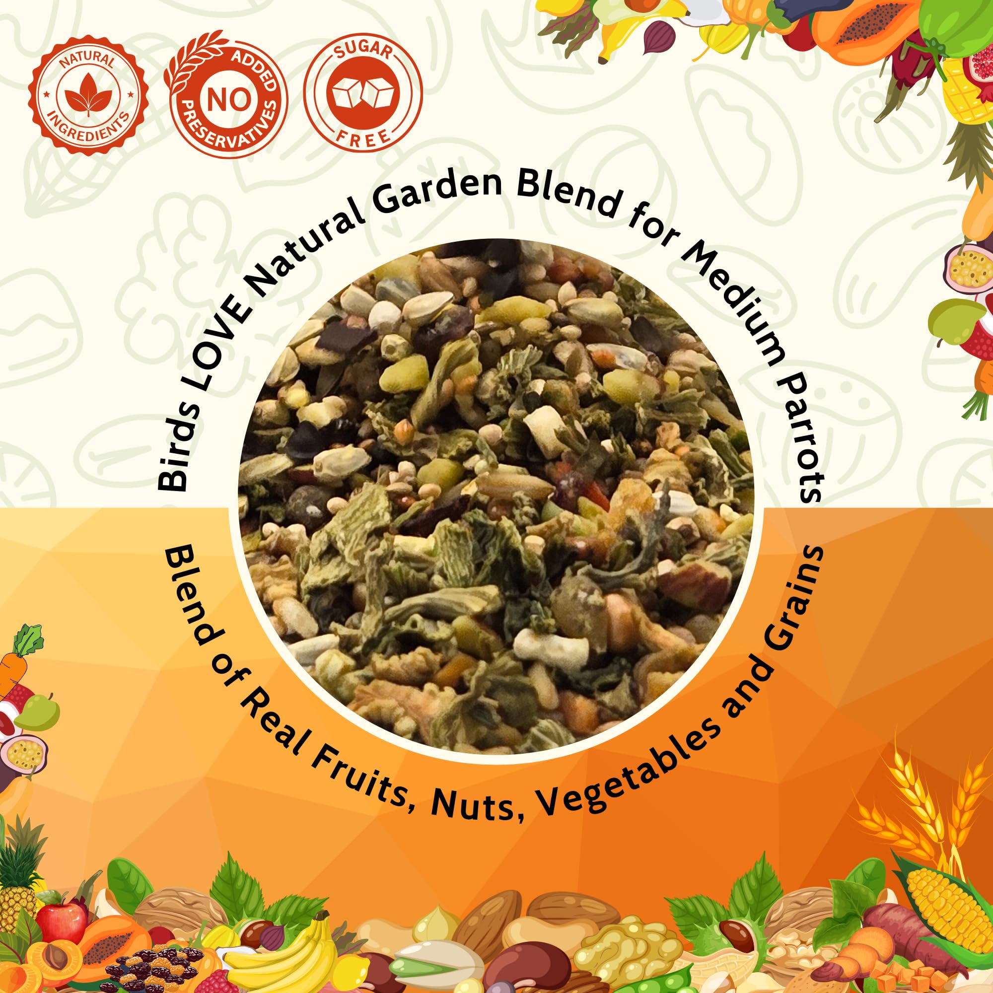 Birds LOVE garden blend features natural colors from real ingredients to attract birds