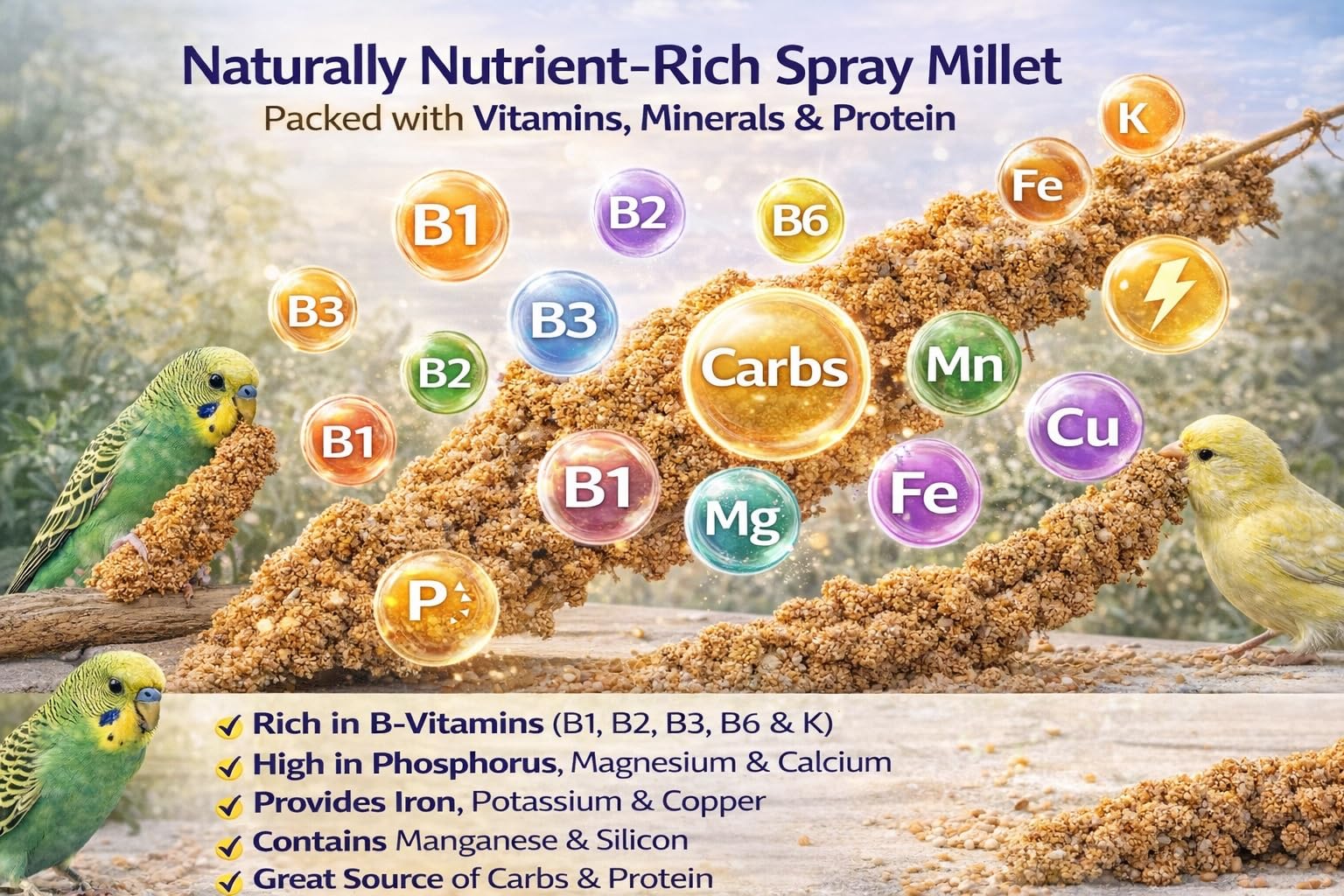 Birds LOVE cockatiel training using spray millet as a reward.