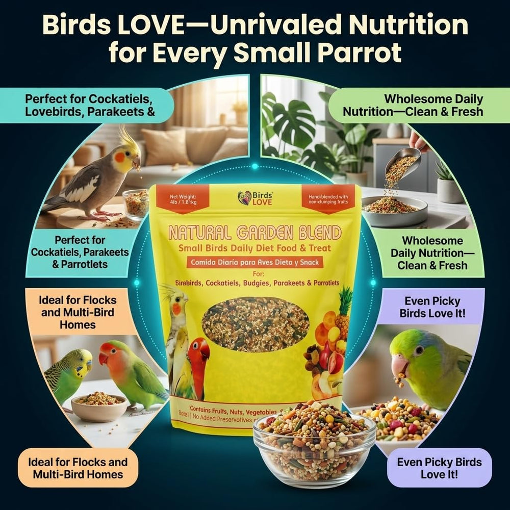 Birds LOVE Garden Blend colorful seeds showcase natural color without additives.