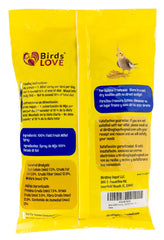 Birds LOVE GMO-free edible tops millet close-up shows 100% edible grain.