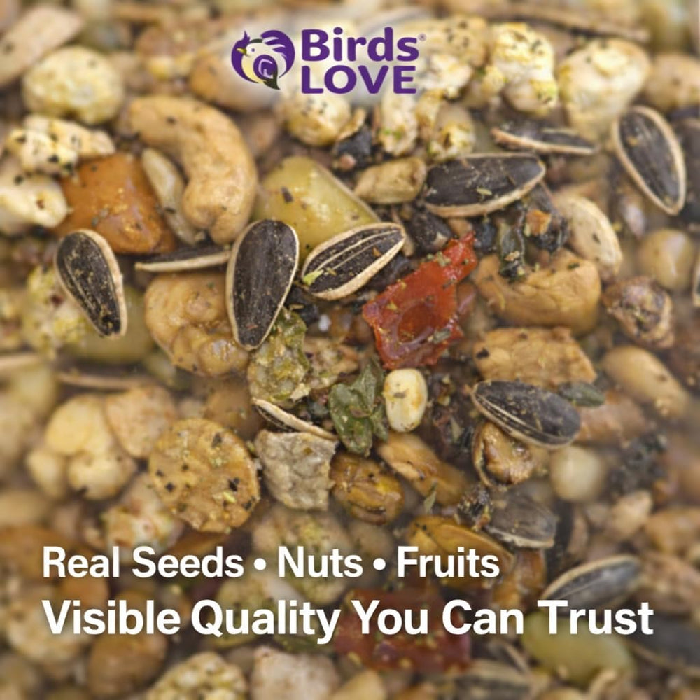 Birds LOVE Hand-blended and hand-packed packaging for freshness and quality.