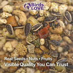 Birds LOVE Hand-blended and hand-packed packaging for freshness and quality.