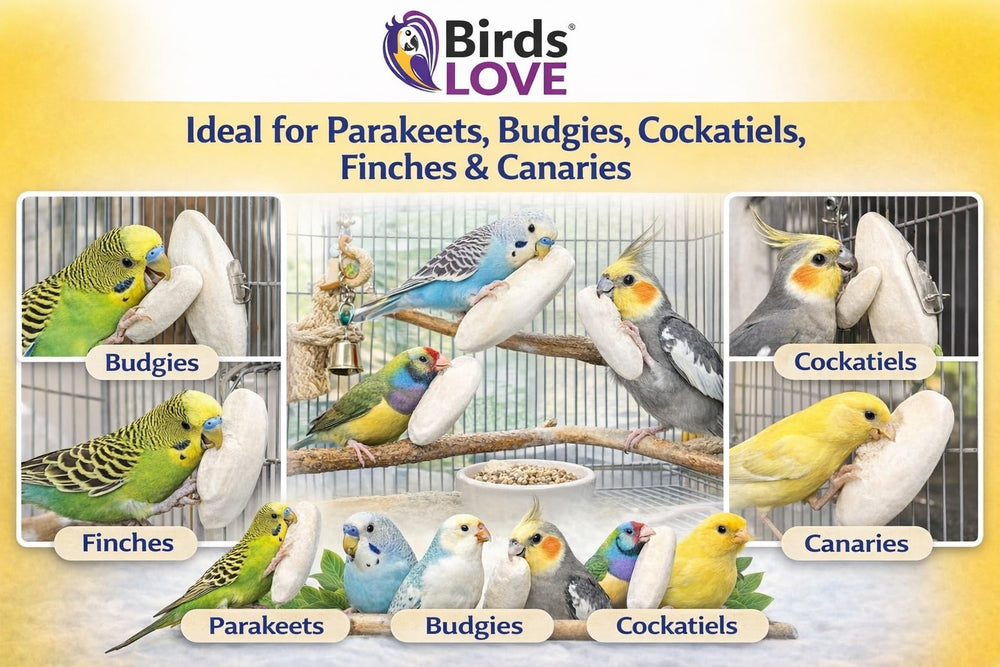 Birds LOVE packaging protects cuttlebones during shipping for less breakage