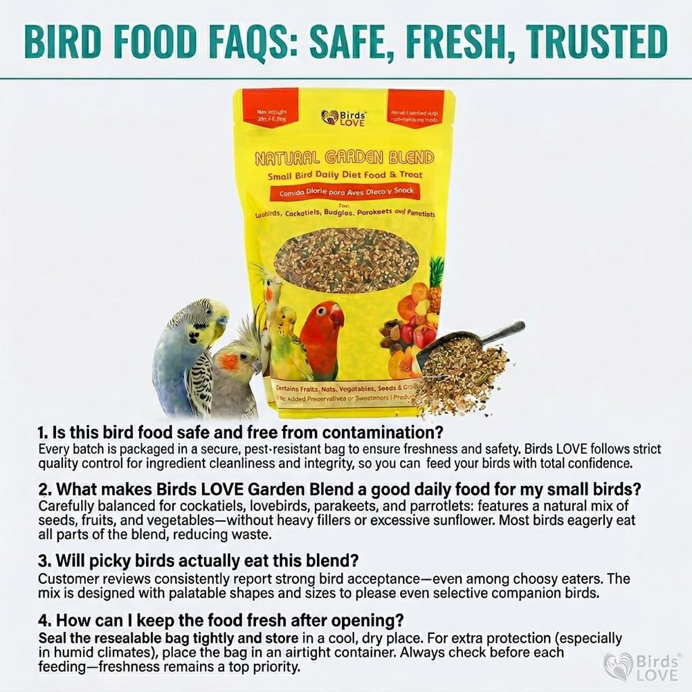 Birds LOVE resealable bag - easy storage between feedings