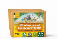 Birds LOVE spray millet thick clusters ready for easy feeding and enrichment.