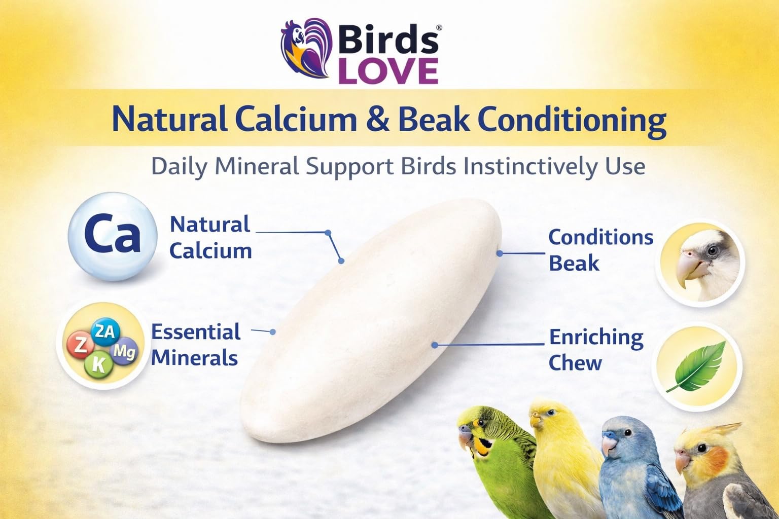 Birds LOVE sun-dried cuttlebone from Vietnam provides natural minerals
