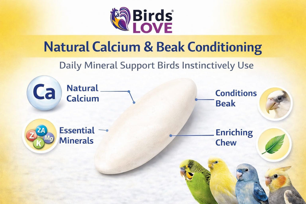Birds LOVE sun-dried cuttlebone from Vietnam provides natural minerals