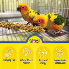 Birds LOVE sun-dried millet preserving natural flavor and crunch.