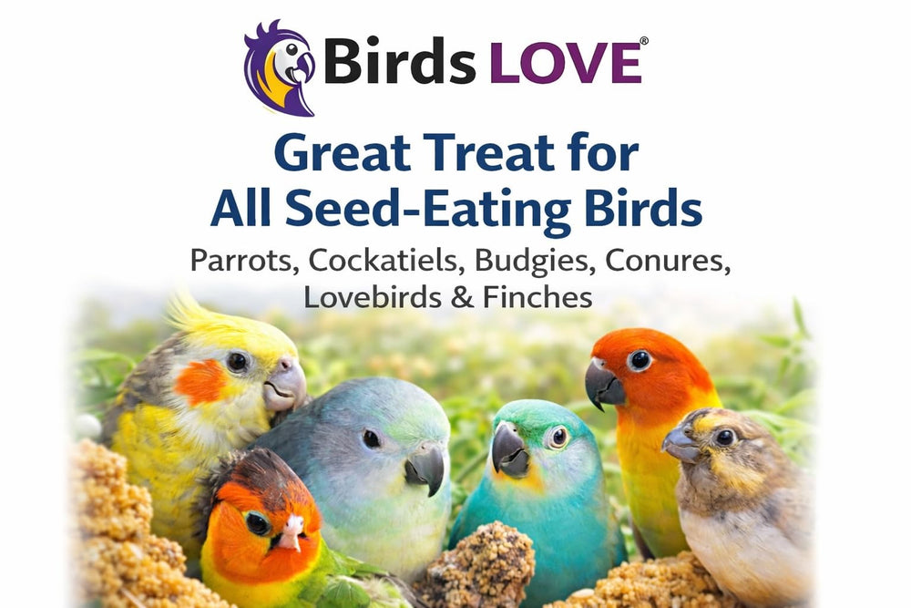 Birds LOVE sun-dried millet preserves flavor and crunch for birds.