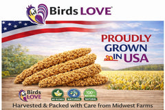 Birds LOVE USA-grown millet showcases natural quality for daily treats.