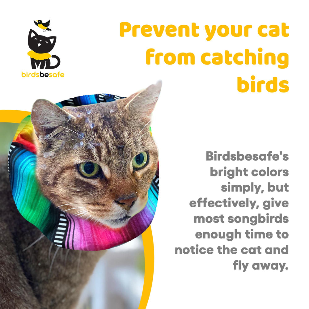 Birdsbesafe Frida collar cover with reflective trim for safer nights.