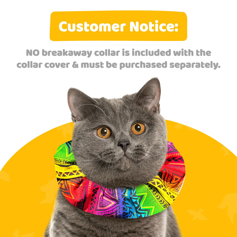 Birdsbesafe Tribal Stripes Cat Collar Cover night visibility in low light helps safety.