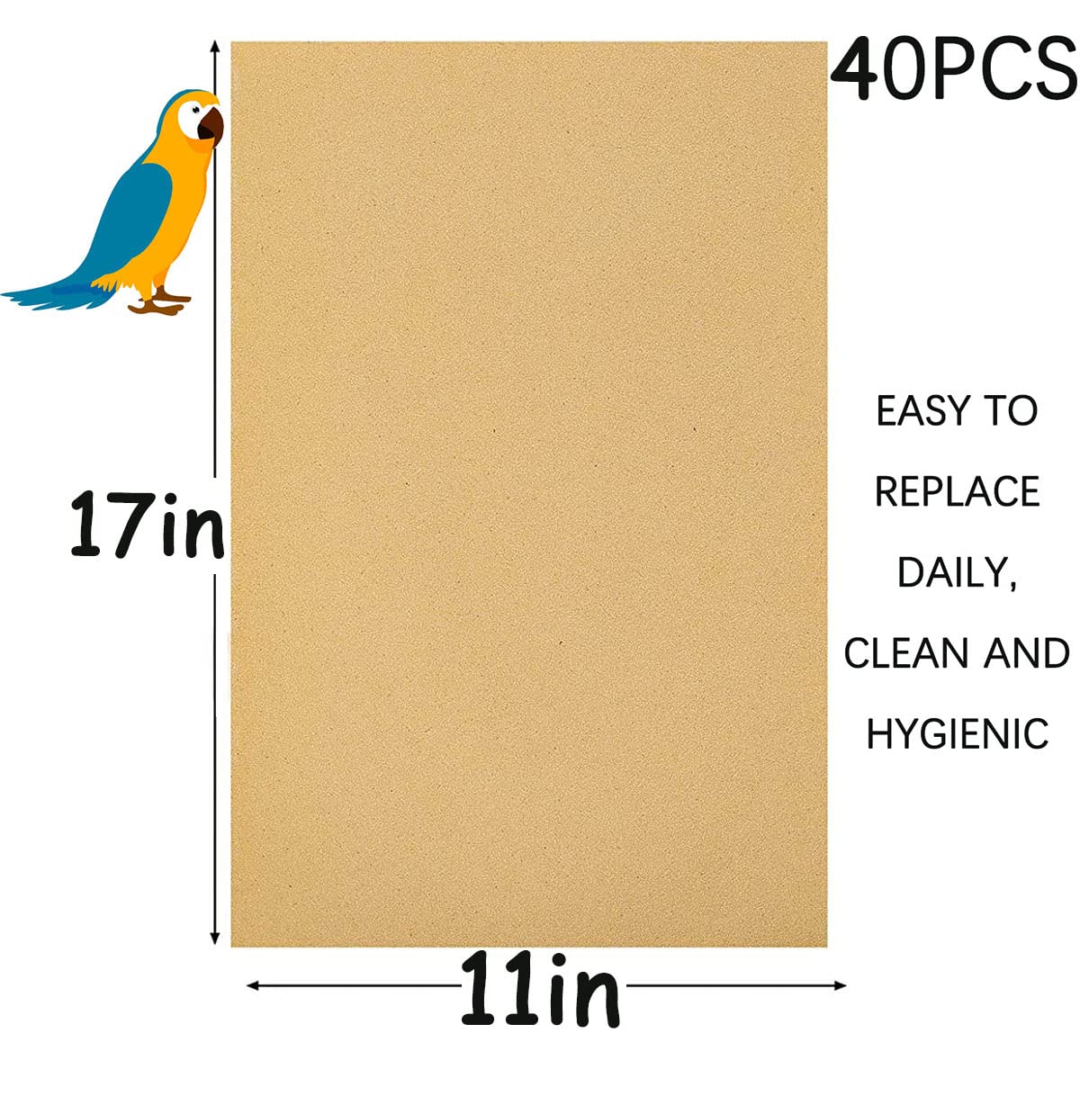 11x17 Birheatry cage liner sheets are easy to cut to fit.