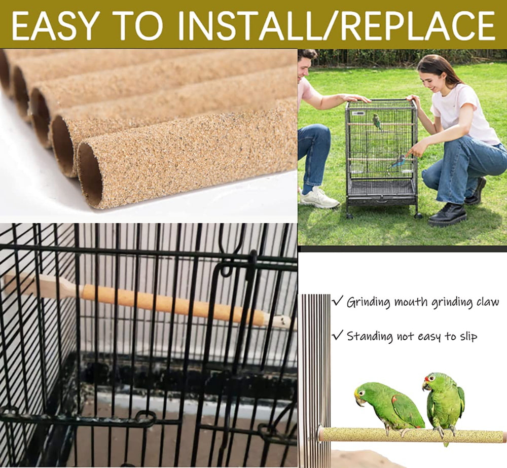 Birheatry natural materials; non-toxic grit supports daily bird grooming.