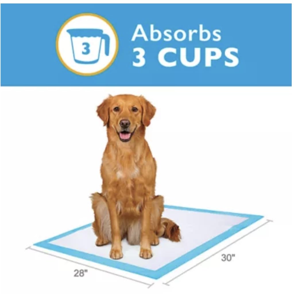Birsppy Grreat Choice X-Large Dog Pads packaging highlight disposable design.