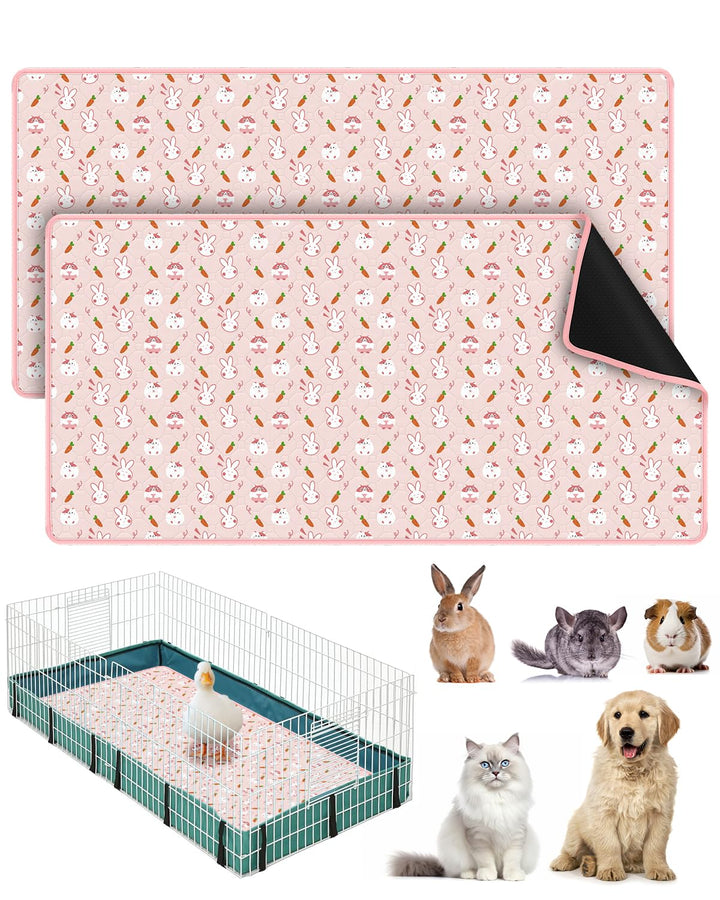 Bissap two-pack guinea pig cage liners fit 47x24 inches for a dry, clean enclosure.